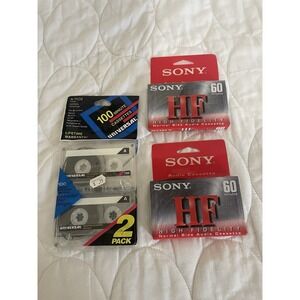 Blank Audio Cassette Tape Lot of 4 Sealed Vintage Recording Media Music Tapes